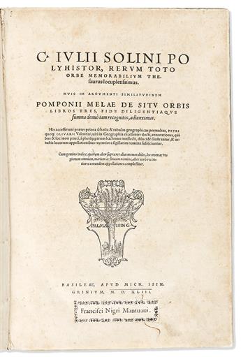 [Travels & Voyages] Solinus, Gaius Julius (early 3rd century) Polyhistor, Rerum Toto Orbe Memorabilium Thesaurus Locupletissimus [...]